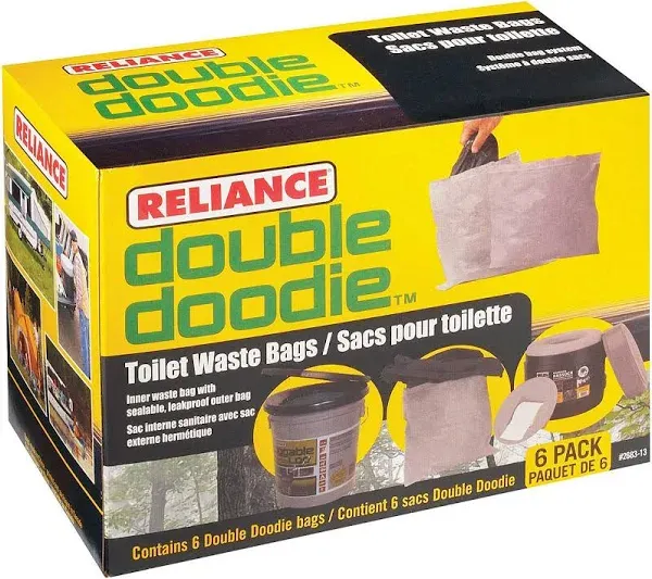 Products 2683-03 Double Doodie Toilet Waste Bags (6-Pack), Black