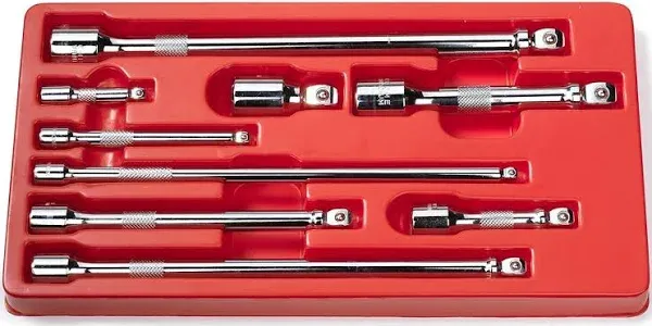 9PC Drive Car Wobble Socket Extension Bar Hand Tool Set Kit Box 1/4&#034; 3/8&#034; 1/2&#034;