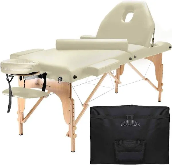 Saloniture Professional Portable Massage Table with Backrest