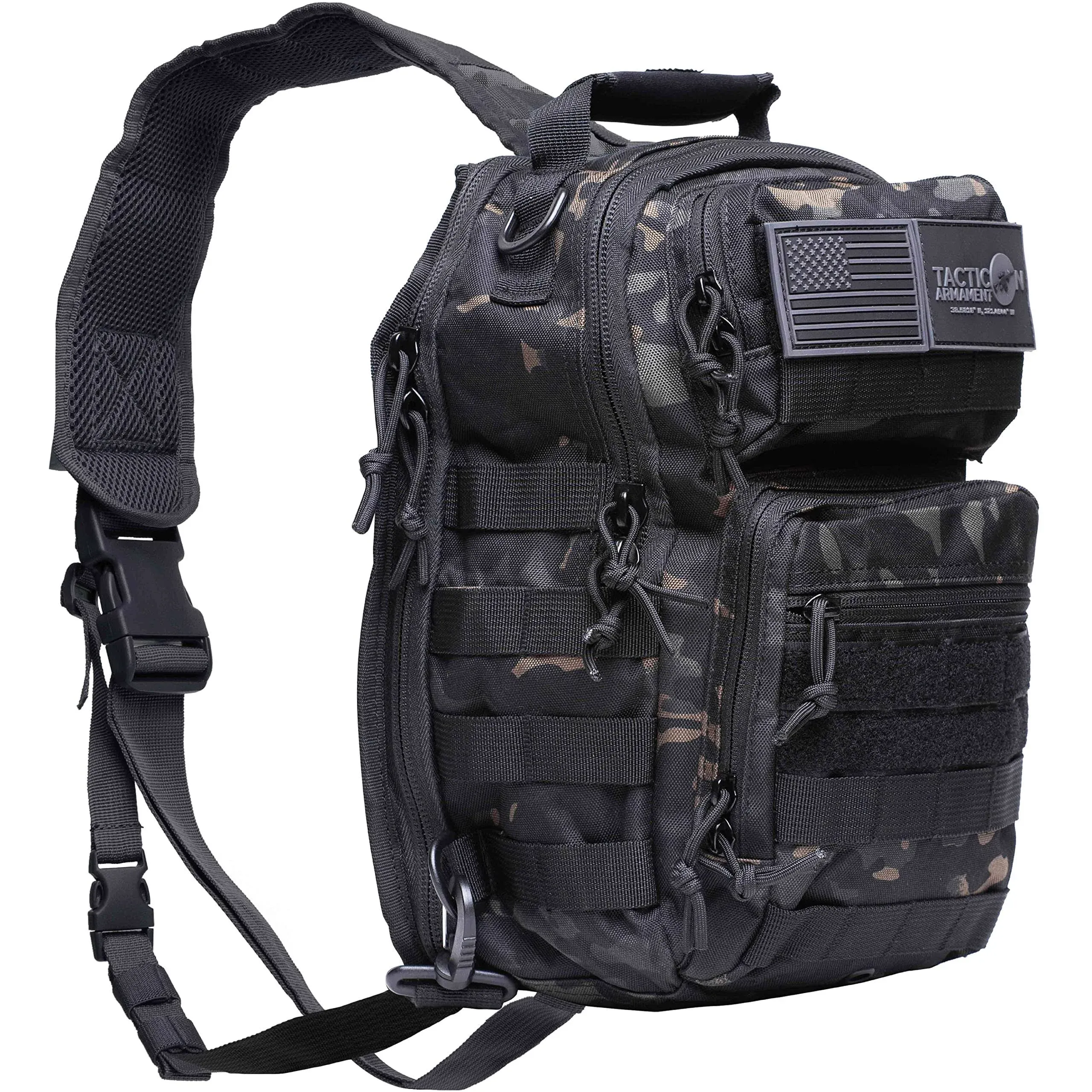 Tacticon BattlePack Lite | Tactical Everyday Waterproof Sling Pack | Combat Veteran Owned Company | EDC Backpack Bag for Men & Athletes | Molle Backpacks for Outdoor Utility | 7L