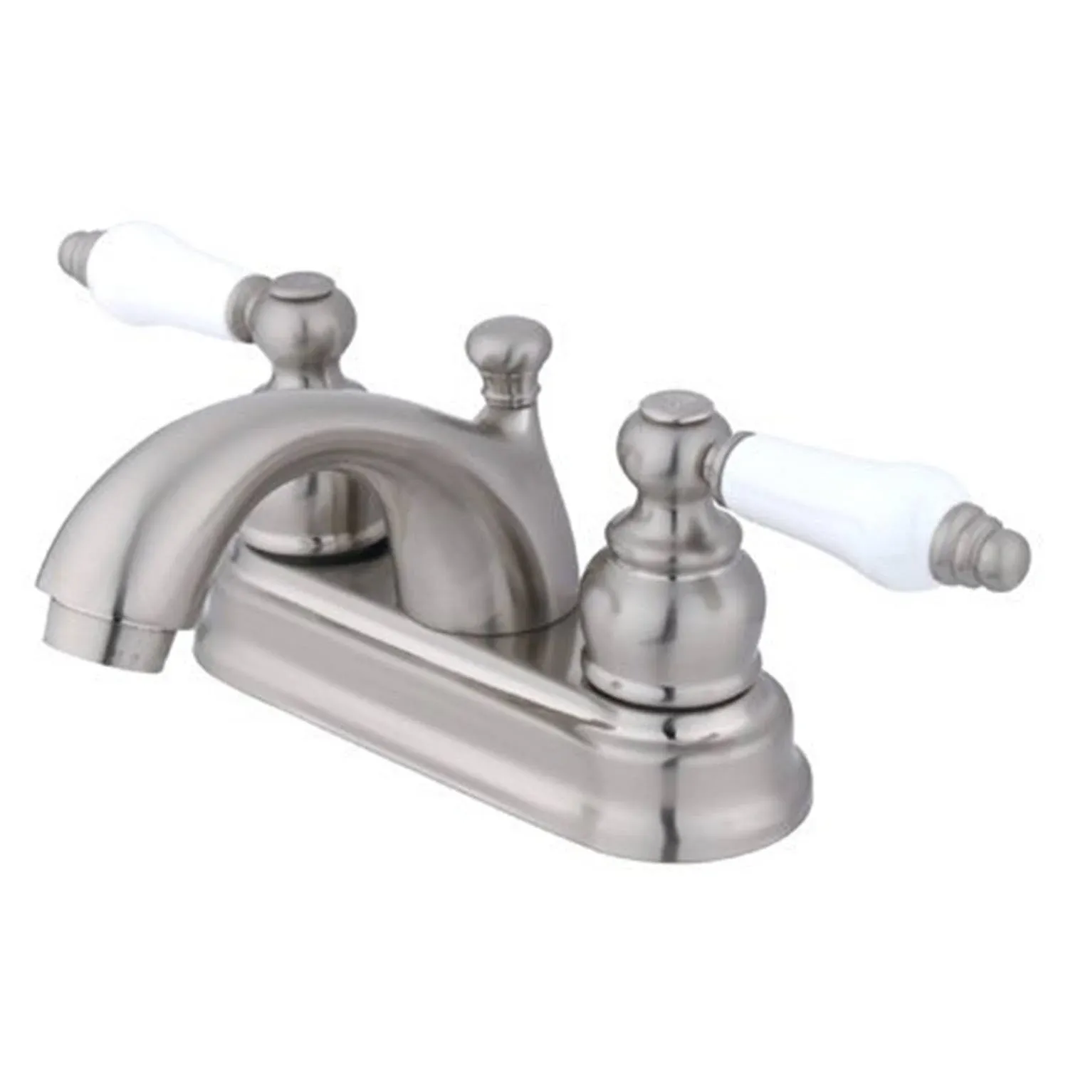 Kingston Brass GKB2608PL Vintage 4-inch Centerset Lavatory Faucet with Retail Pop-up, Brushed Nickel