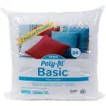 24"x24" FOB: Mi Poly-Fil Basic Pillow Insert 2/Pkg - Fairfield