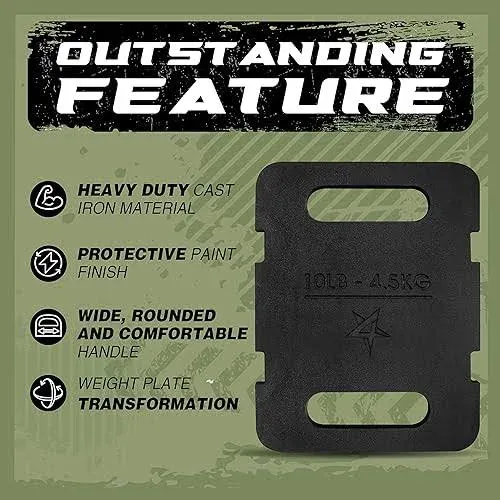 Yes4All Adjustable Ruck Weight, Weighted Plate with Straps for Rucking, Swings, Squat & Strength Training - Multiple Weights: 10LB to 40LB