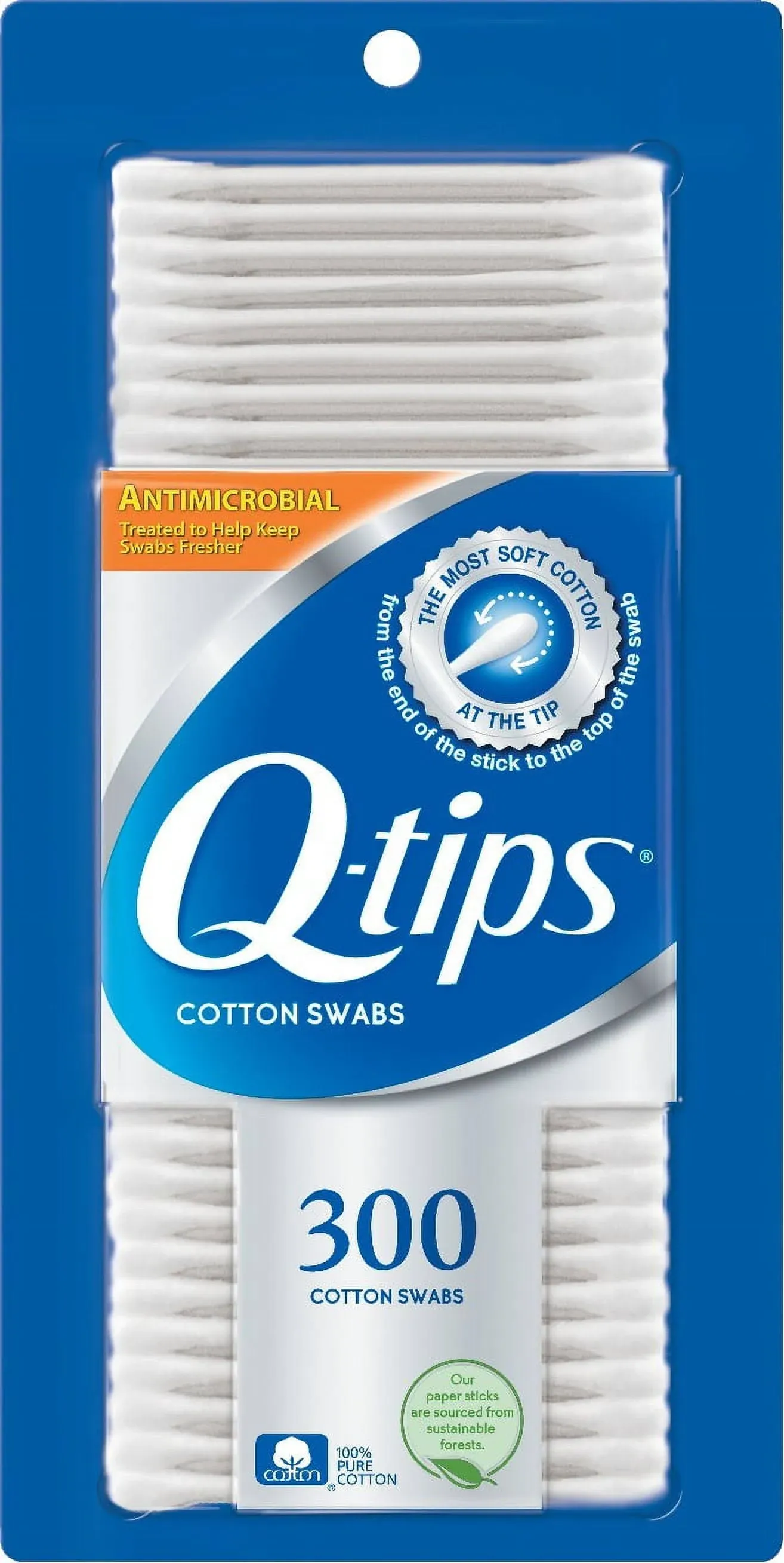 Q-Tips Anti Microbial Cotton Swabs - 300 count