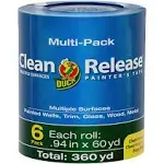 Duck Clean Release Painter's Tape - 6 PK - Blue - 0.94 in x 60 yd