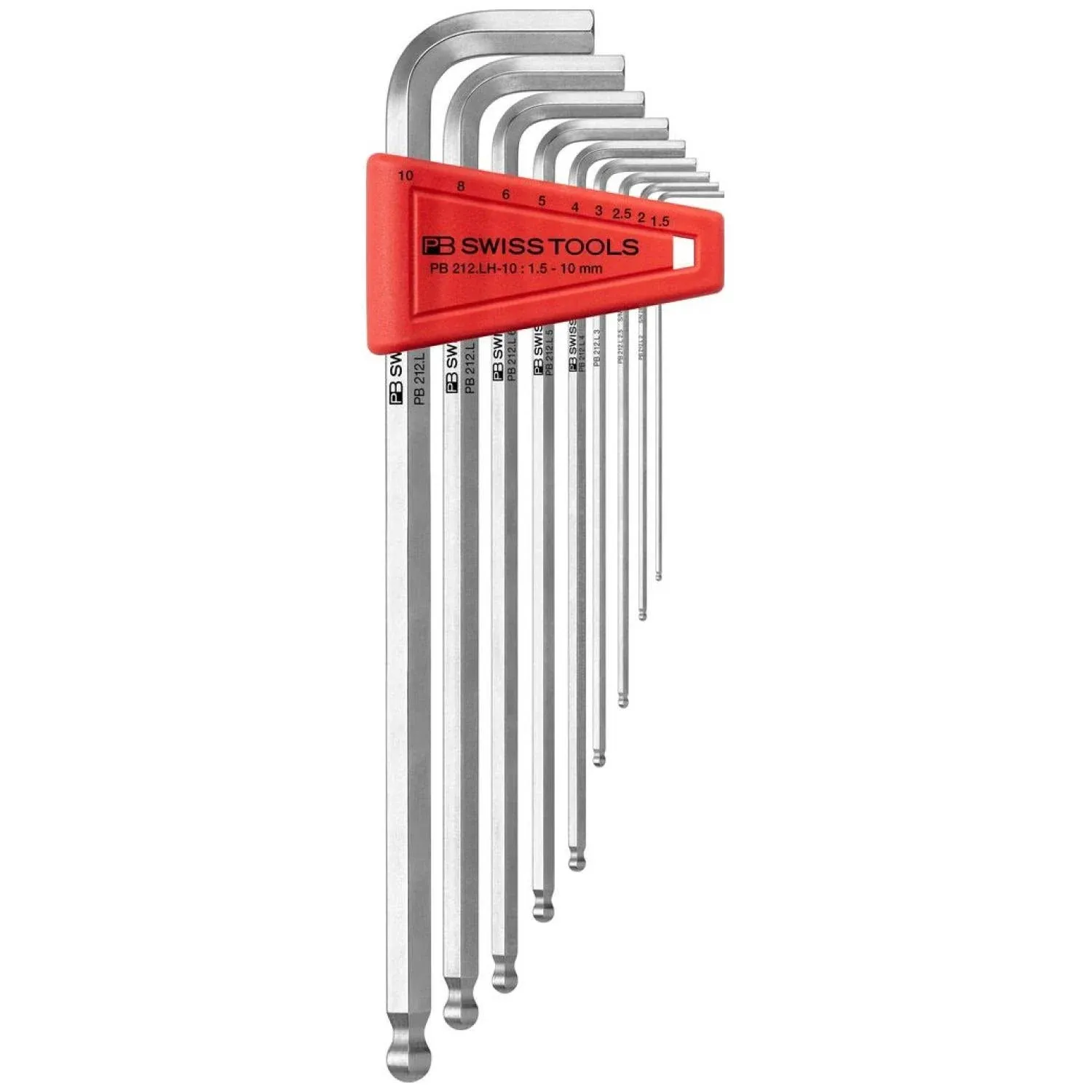 PB Swiss PB 212LH-10 9 Piece Long Chrome Ball Point Hex/Allen Key Set