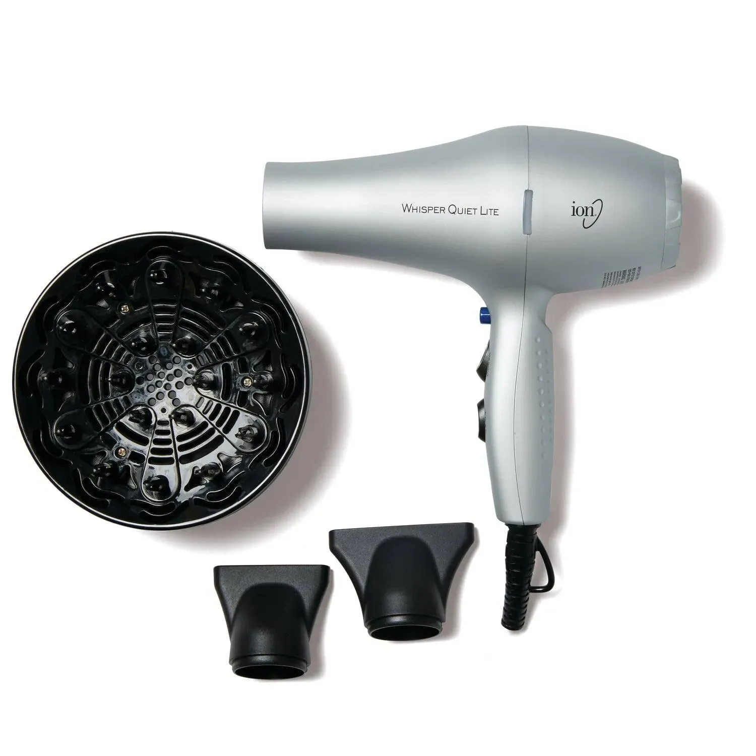 Ion Whisper Quiet Lite Ionic - Ceramic Hair Dryer, 1875 Watts, Lightweight, Powerful, 4 Temperatures, 2 Speeds