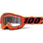 100% Accuri 2 Enduro Mountain Bike & Motocross Goggles - MX and MTB Racing Protective Eyewear (Orange - Clear Dual Lens)