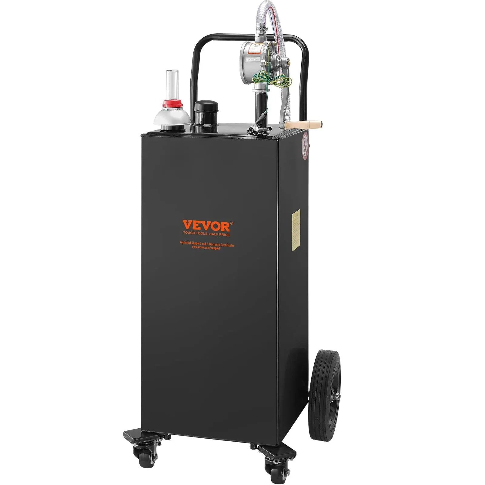 VEVOR 35 Gal Fuel Storage Tank with 4 Wheels Black