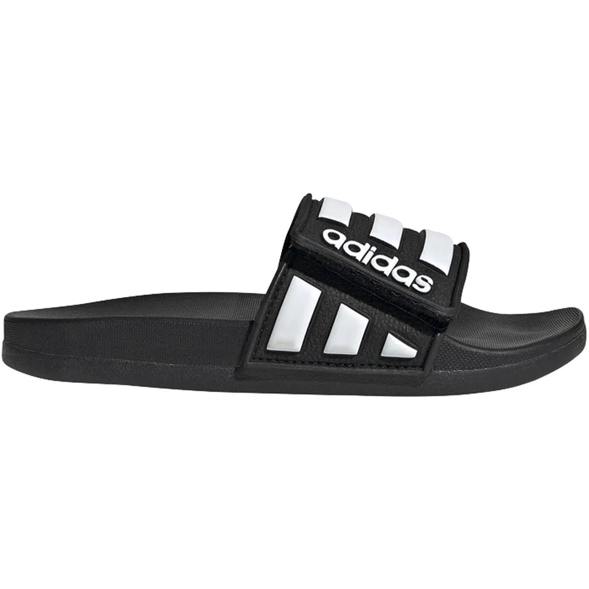 Adidas Adilette Comfort Kids Adjustable Slides - Black/White 1