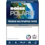 Boise&reg; POLARIS&reg; Premium Multi-Use Printer &amp; Copy Paper, 1 Ream, White, Letter (8.5&quot; x 11&quot;), 500 Sheets Per Ream, 24 Lb, 97 Brightness, FSC&reg; Certified