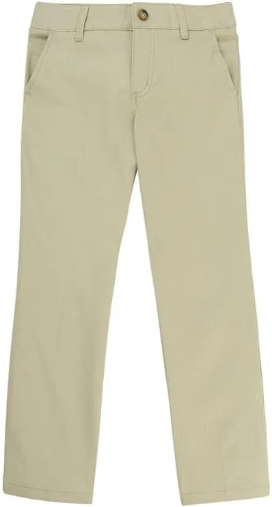 French Toast Girls' Adjustable Waist Stretch Twill Straight Leg Pant (Standard & Plus)