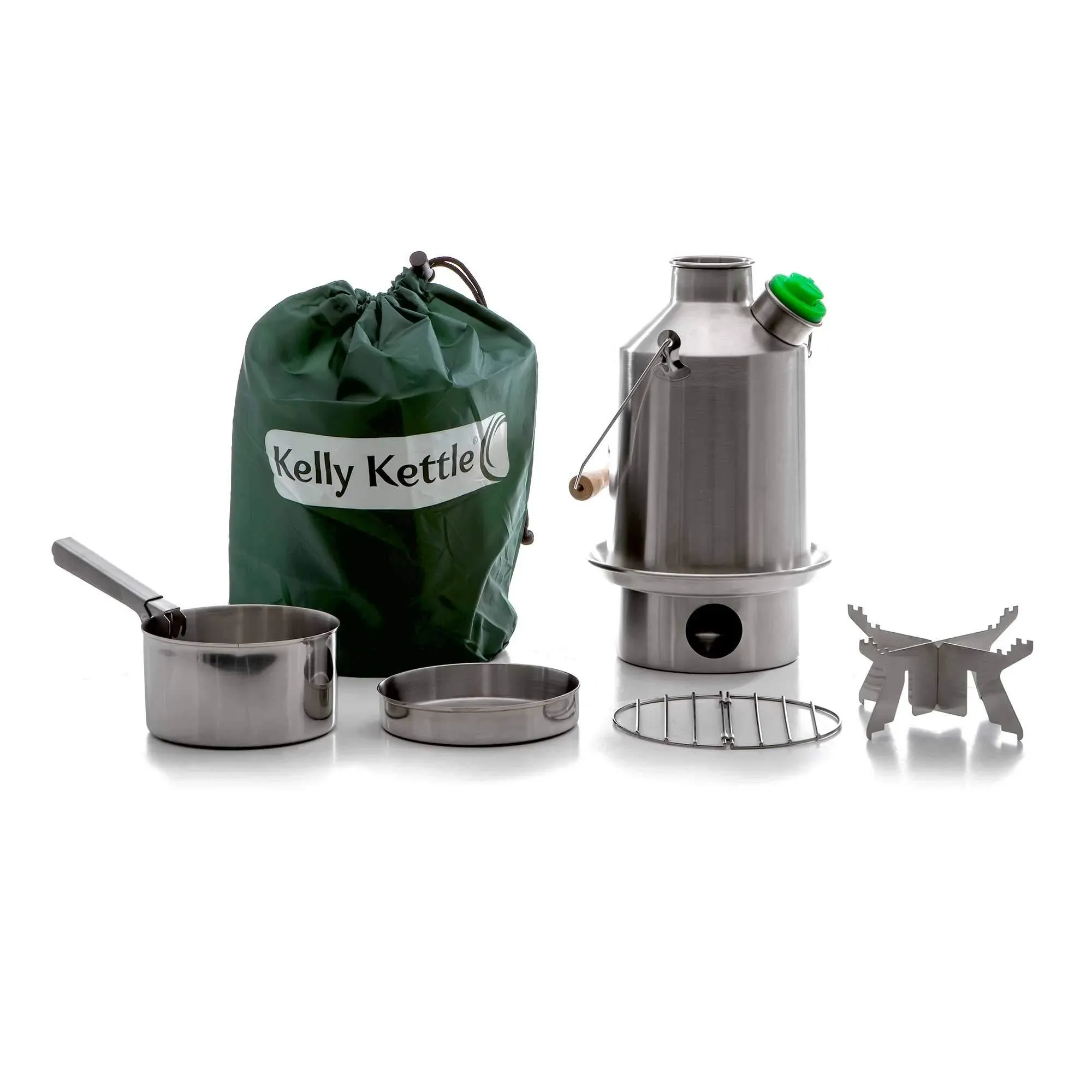 Scout 41 oz. Stainless Steel Kelly Kettle® Basic Kit (1.2 ltr) Rocket Stove Boils water Ultra Fast with just sticks/twigs. For Camping, Fishing, Scouts, Hunting, Emergencies, Hurricanes, Tornados