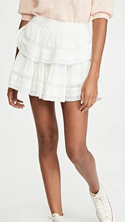 Loveshackfancy Ruffle Mini Skirt - White - L