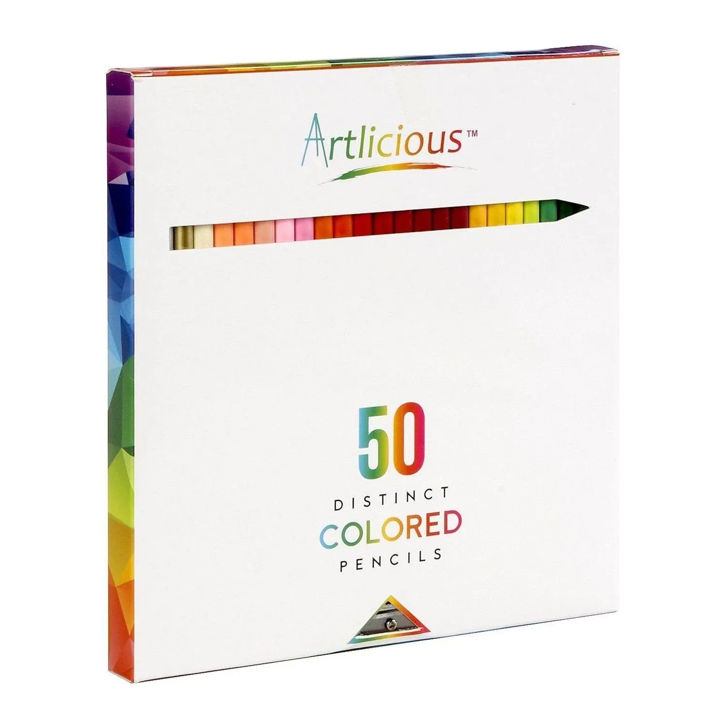 Artlicious 50 Premium Distinct Colored Pencils for Adult Coloring Books