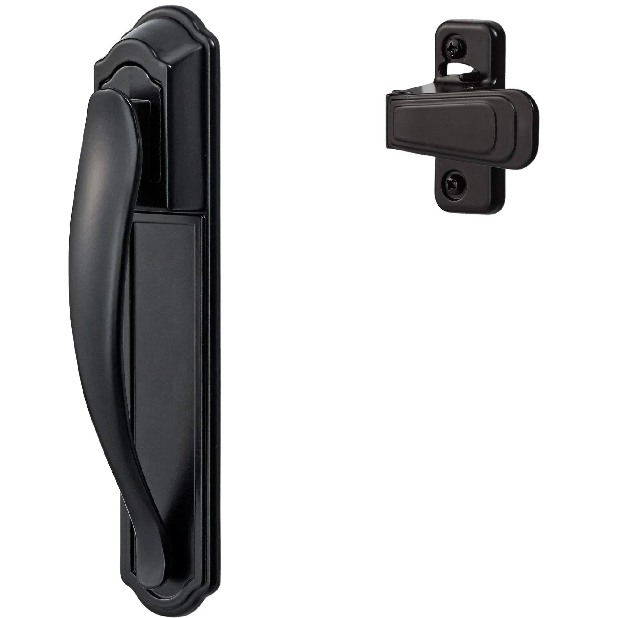 Ideal Security Door Handle for Storm and Screen Doors, Black (2-Piece Set)