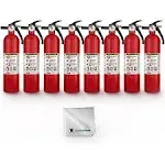 Kidde FA110 Multipurpose Fire Extinguishers 8 Pack - Red, (Rating 1-A:10-B:C) Includes Wholesalehome Cleaning Cloth