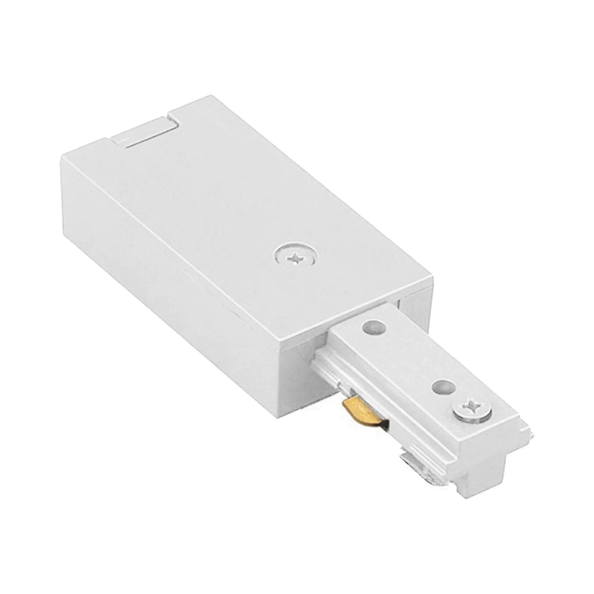 WAC Lighting H Track Live End Connector, White - HLE-WT