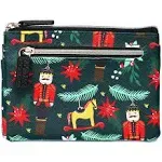 Julia Buxton Holiday Nutcracker Printed Faux Leather Large ID Coin Case