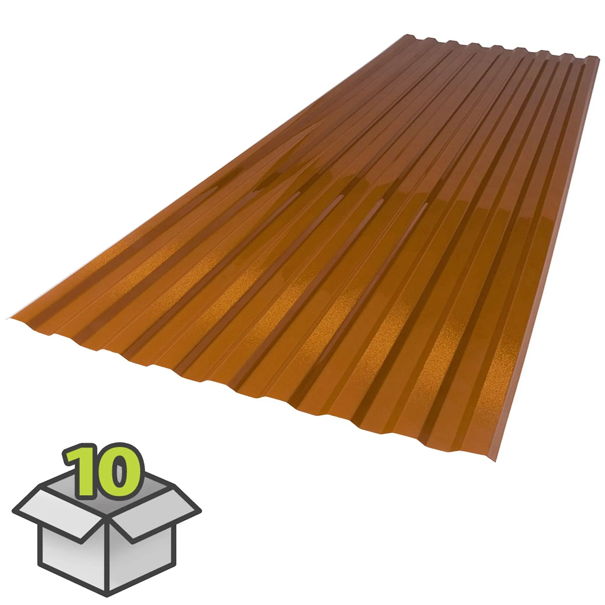 Suntuf 26 in. x 6 ft. Copper Polycarbonate Roof Panel (10 Pack) 191819