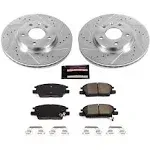 Power Stop K7400 Front Z23 Carbon Fiber Brake Pads with Drilled & Slotted Brake Rotors Kit For Buick LaCrosse, Buick Regal Sportback, Chevrolet Equinox, Chevrolet Malibu, GMC Terrain [Model Specific]