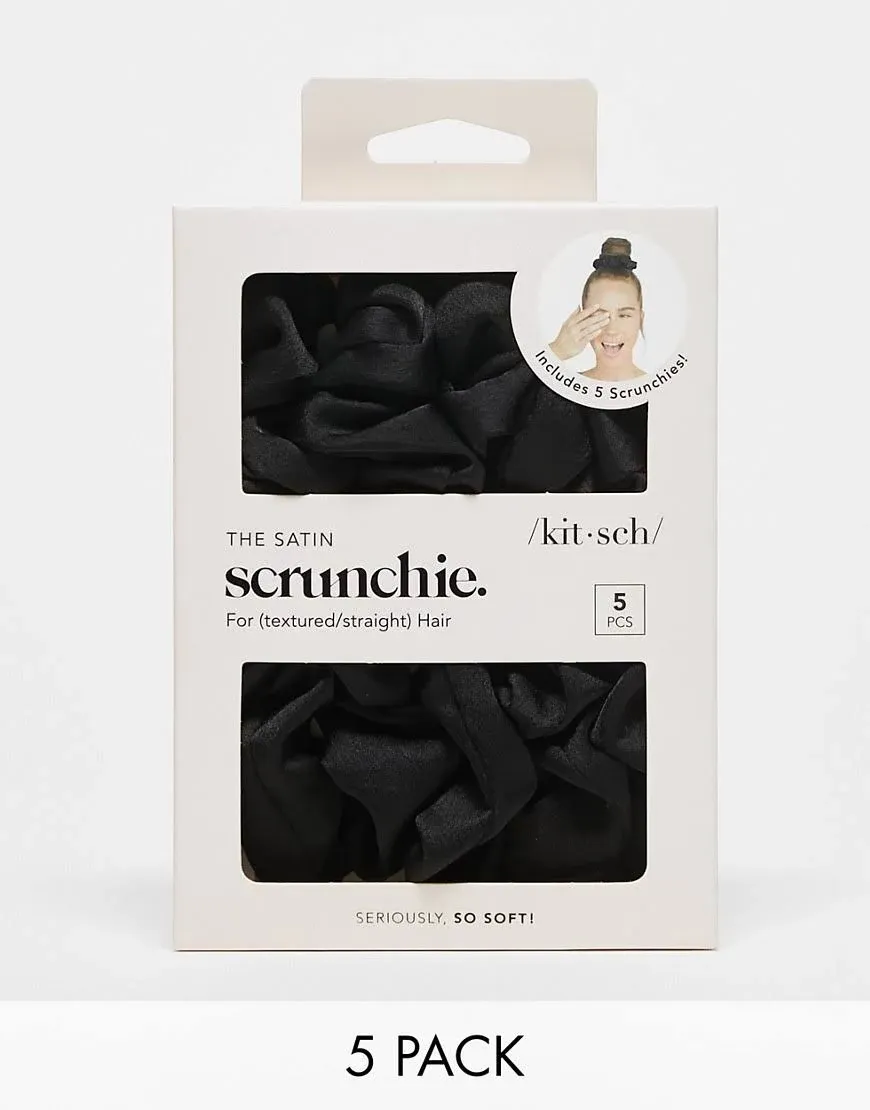 Kitsch Satin Sleep Scrunchies Black