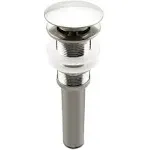 Brushed Nickel Pop Up Sink Drain Without Overflow, Bathroom Faucet Vessel Sink Drain Stopper