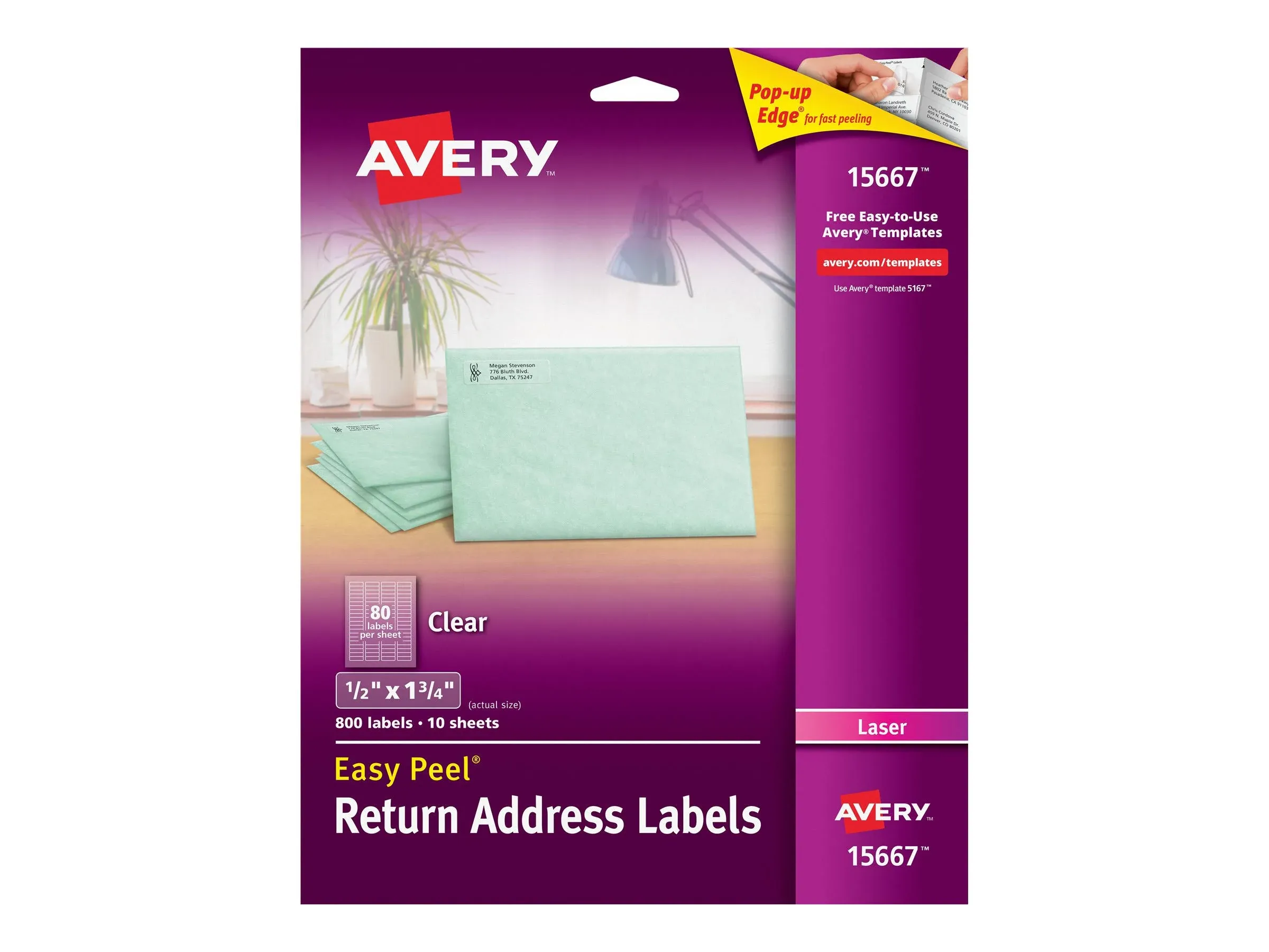 Avery Matte Clear Easy Peel Mailing Labels