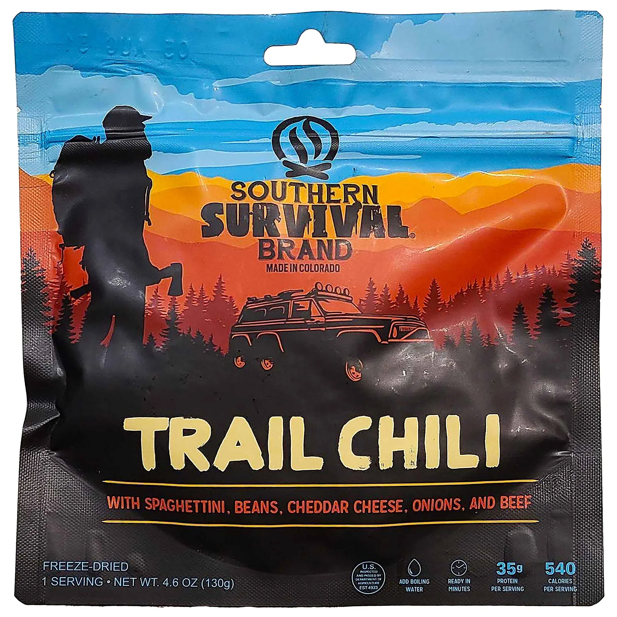 Southern Survival Trail Chili Freeze Dried Food Backpacking Camping Hiking Food