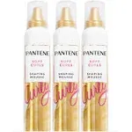 Mousse Pantene Curl para cabelos cacheados, doma o frizz para cachos macios e tocáveis, 6,6 onças (pacote com 3)