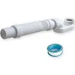 Bathtub Shower Drain Pipe, Low Profile Flat 1 1/2 P Trap Kit, Flexible Freestand