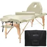 Portable Massage Table with Bolster and Tilt Backrest - Cream