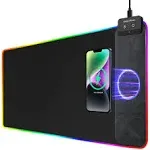 RGB Gaming Mouse Pad with Wireless Charging 10W - 31.5&#034;x11.8&#034; X-Large Desk Ma...