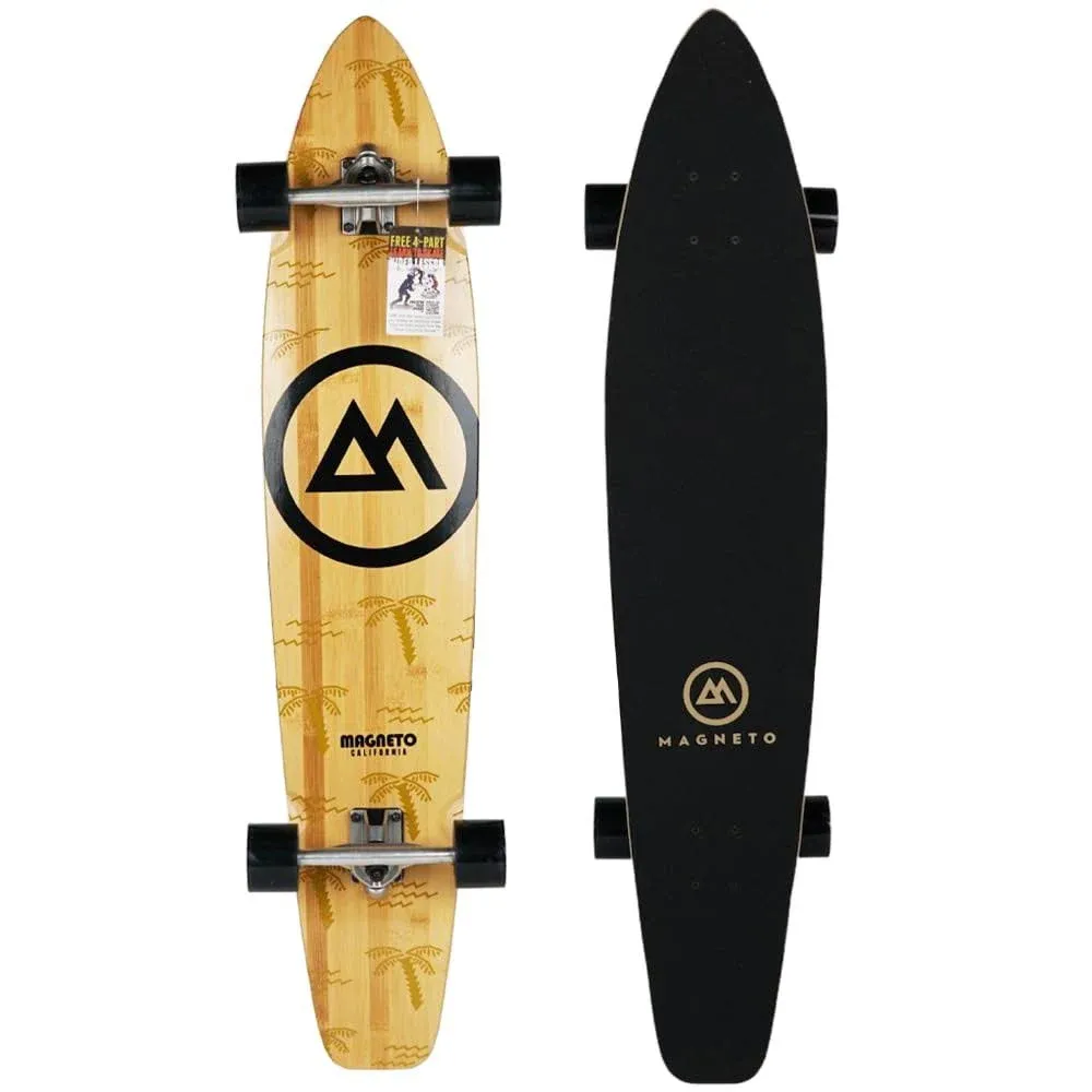 44&#034; Kicktail Cruiser Longboard Skateboard Bamboo Canadian Maple Deck, Palm Flats