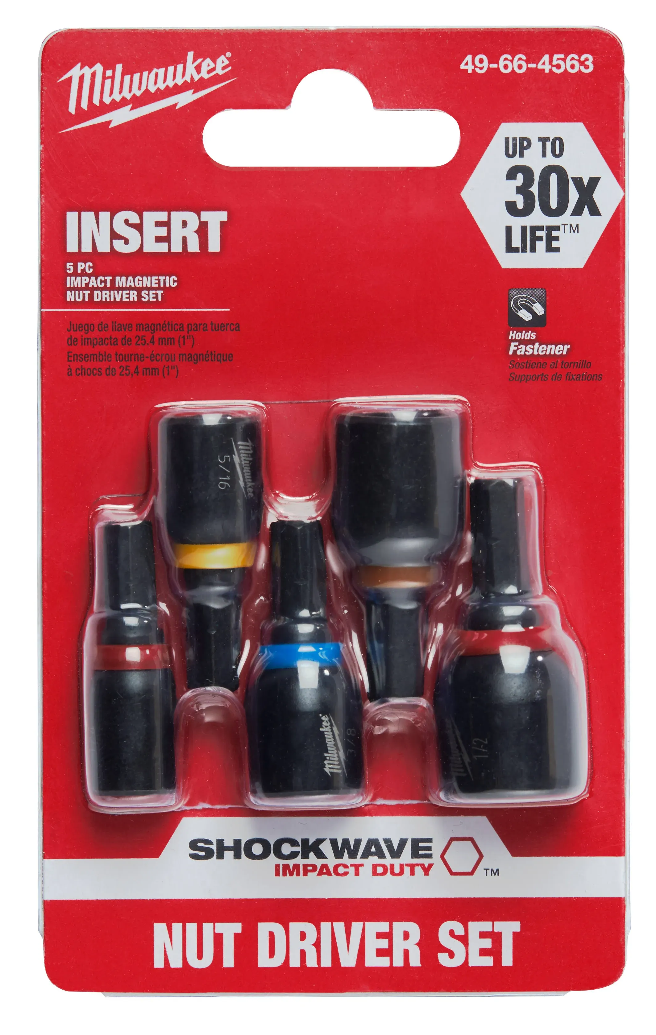 Milwaukee 49-66-4563 5PK 1” Insert Nut Drivers