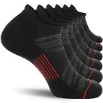 FITRELL Men's 6 Pack Ankle Running Socks Low Cut Cushioned Athletic Sports Socks 7-9/9-12/12-15