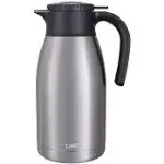 GiNT 64oz Thermal Coffee Carafe, Insulated Stainless Steel Coffee Carafes for Keeping Hot/Double Walled Vacuum Thermos (Silver, 1.9L)