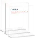 newnewshow Acrylic Sign Holder 5.5x8.5 Inch 3 Pack Vertical T Shape Double-Sided Desktop Display Holder. (Optional 8.5x11 8.5x5.5 5x7 Horizontal and Vertical)