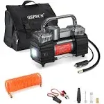 GSPSCN Dual Cylinder DC 12V Air Compressor for Car, Heavy Duty Titanium 