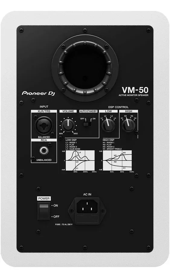 Pioneer DJ VM-50 5 Inch Active Monitor Speaker (White)