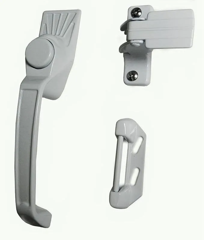 Barton Kramer 4 in. Powder Coated White Aluminum Patio Door Handle Set