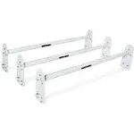 AA-Racks Model X316 Hightop 2 Bar Rain-Gutter Roof Rack Heavy-Duty Adjustable Steel High Roof Rack Matte White