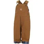 Carhartt Canvas Bib Overall Flannel-Lined Carhartt Brown 4T