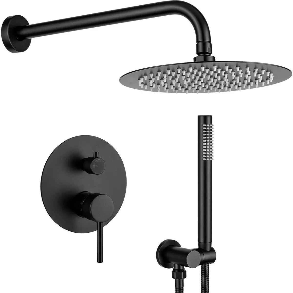 Rain Shower System Matte Black GAPPO Wall Mounted High Pressure Rainfall Shower 