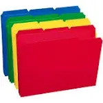 Smead Waterproof Poly File Folders 1/3 Cut Top Tab Letter Assorted 24/Box