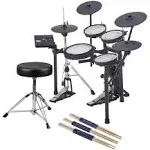 Roland TD-17KVX Generation 2 V-Drums Electronic Drum Set, Bundle With Roland Drum Stand, Drum Throne and 3 sets of Drum Sticks, Maple, Oak, Walnut