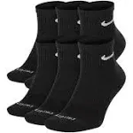 Men's Nike 6-Pack Everyday Plus Cushioned Low-Cut Training Socks, Size: 12-15, White