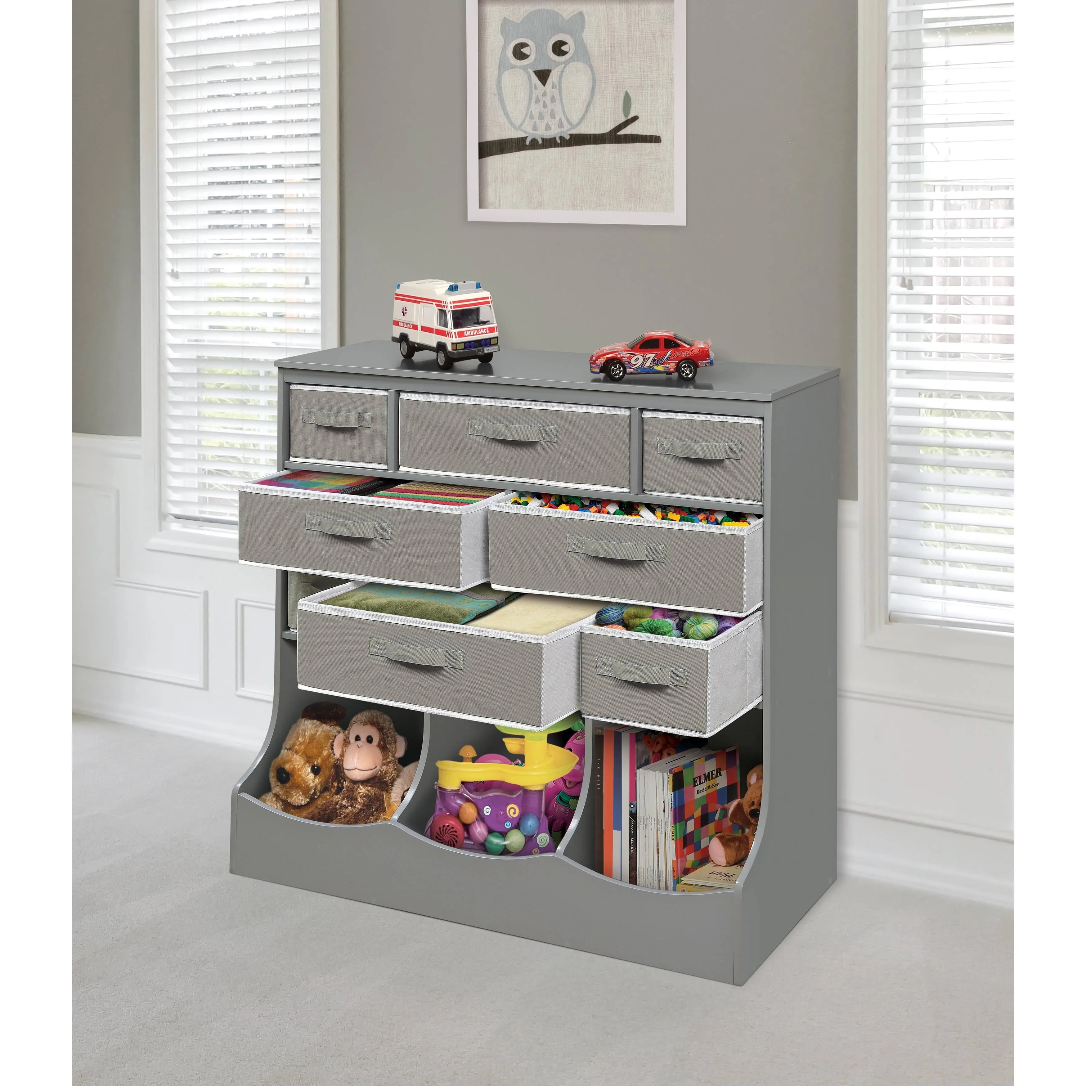 Badger Basket 8 Cubby Toy Storage Station and Organizer Unit