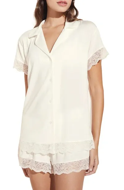 Malou lace-trimmed stretch-modal pyjama set