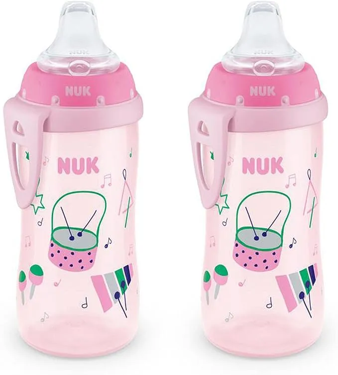 NUK Active Sippy Cup, 10 oz, 2 Pack, 8+ Months, Girl, Pink